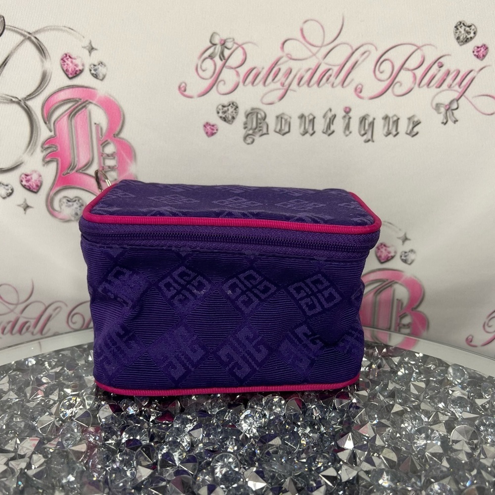 Givenchy makeup bag mirror inside cute mini purple monogram printed purple pink